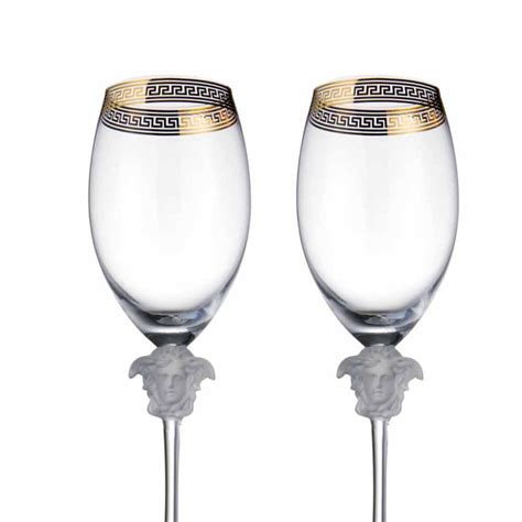 versace crystal wine glasses|Versace wine glass set.